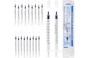 FISYNUG 1 ml Kolostrum Spritze Kunststoffspritzen mit Kappen, keine Nadel zum Nachfüllen und Messen von Flüssigkeiten, wissenschaftliche Labors, Pflanzenbewässerung, Tierfütterung, Kleberapplikator (60)
