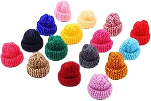 BABANI 150 Stück Mini Mützchen Für Sorgenwürmchen Basteln Mützen Strickmützen Zum Für Weihnachtsmützen Puppen Hut Zum Kleine Für Weihnachten Basteldekoration Gestrickt Ornamente (1)