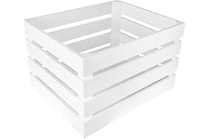 Creative Deco Set 3 x Cassetta Bianca in Legno | 50 x 40 x 30 cm | Cassetta di Legno in Stile Vintage Shabby | Scatola Porta Oggetti, Portafrutta, Cassette Decorazioni, Regali per Decorazione DIY