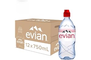 Evian Agua mineral natural 750 ml - Gorra deportiva (12 x 75 cl)