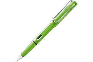 Lamy safari green Füller - Füllhalter mit ergonomischem Griff & polierter Stahlfeder in Strichbreite M - robuster ASA-Kunststoff - inkl. Tintenpatrone T 10 blau - Rechtshänder