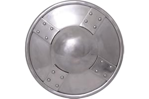 ‎ULFBERTH Ulfberth - Buckler mit 4 Beschlägen - 2 mm starker Stahl - Faustschild - Schaukampf - Mittelalter – Schwertkampf