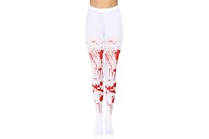 REDSTAR FANCY DRESS Ladies Blood Splatter Tights for Womens Halloween Costumes - One Size White Bloody Tights Women Halloween Accessories Adult - Bloody Accessories for Horror Fancy Dress