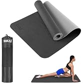 BAKAJI TPE Yoga Mat Eco Friendly Double Layer Non Slip High Density Exercise Mat Fitness Aerobics Gymnastics Mat Size 71 x 24
