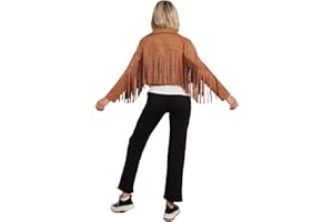 J5fashion Womens Faux Suede Fringes Jacket