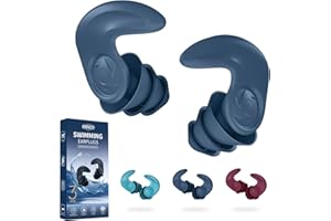 ANANJY Swimming Ear Plugs for Adults – 3 Pairs Reusable Waterproof Silicone Earplugs, Soft & Comfortable Swim Ear Protection for Surfing, Diving, Pool, Showering & Water Sports