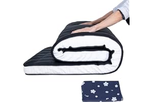 ZIKEBTUY Floor Mattress Japanese Futon Single Mattress Topper - 10cm Thick Foldable Tatami Mat Sleeping Bed Pad for Guests, Dormitories, Camping, Sofas & Loungers -Sakura Cover, 203 * 100 * 10CM