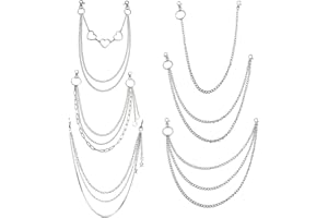LWTSRP 6 Piezas Pantalones Cadena, Punk Pants Chain Jeans, Metal Hip Hop Punk Jeans Cadenas de Cintura para Decorativa Hombres Mujer, Multi Layer Pants Chain Wallet Chain (Plata)