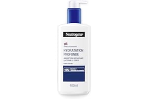 Neutrogena – Lait Corps Hydratation Profonde (flacon-pompe de 400 ml) – Lait pour le corps à absorption rapide pour peaux sèches – Soin corps avec 10% de glycérine et technologie pro-céramide