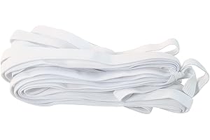 EVYIENEN Elastico Nero 10mm Largo - 10 Metri, Elastico per Pantaloni in Gomma per Tessuti Artigianali Fai da Te per Cucire (Bianco 10m 10mm)