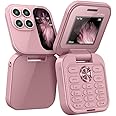 Mini Flip Mobile Phone, 2024 New Foldable Cell Phone with FM Radio Magic Voice Blacklist Speed Dial Vibration, 2 SIM Card Small Display Cell Phone Gift for Father's Day Mother's Day