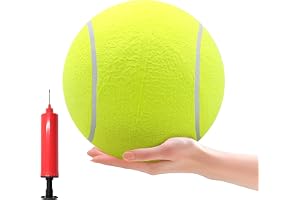 LTHERMELK Jättetennisboll 24cm Uppblåsbar Stor Tennisboll för Hundar - Oförstörbar Grön Valhboll för Hundar, Hundbollar, Stora Tennisbollar för Hundar, Innehåller Luftpump & Nål
