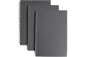 YANGTE A5 Sketchbook Set di 3 Blocco Note a Spirale in Bianco Carta Kraft Quaderno Schizzi 100 Pagine Bianche / 50 Fogli Perfetti per i Viaggi (Nero)