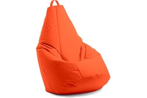 Avalon - Nuovo Pouf Poltrona Sacco Grande L Pera Jive, Puffo per Sedersi Ergonomico, Pouf a Sacco in Tessuto Antistrappo e Impermeabile, Poltrona a Sacco Moderna, Made in Italy(70x130cm-Arancio)