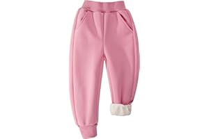 BIG ELEPHANT Pantalones Deportivos con Forro Polar para niños y niñas, Pantalones Deportivos de algodón Suave para jóvenes, Pantalones Activos básicos para niños con Bolsillos