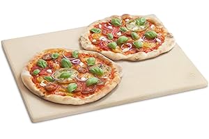 ‎BURNHARD BURNHARD Pizzastein für Gasgrill & Holzkohlegrill aus Cordierit für Brot, Flammkuchen & Pizza, rechteckig - 45 x 35 x 1.5 cm