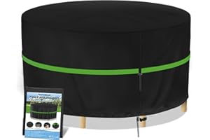 Wanocean Garden Table Covers Round , Garden Furniture Covers Waterproof, 420D Heavy Duty Oxford Fabric Patio Table Set Cover Diameter 160 x 71cm