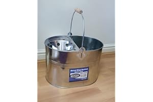SAIF Industrial Galvanized Steel Metal Mop Bucket 13L litres Large Galvanised Reinforced Heavy Duty Thick Metal Steel Mop Bucket for Home Office General Cleaning