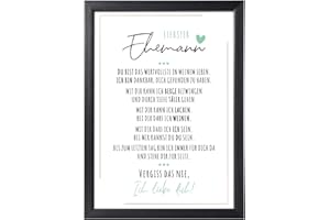 FJLLRVEN Definition Poesie Kunstdruck-Poster | Weihnachtsgeschenke Ehemann Geschenk | Wandbilder Wohnzimmer Weihnachten Geschenke für Ehemänner Geburtstag Wanddeko Deko Wohnzimmer DINA A4 mit Rahmen Schwarz