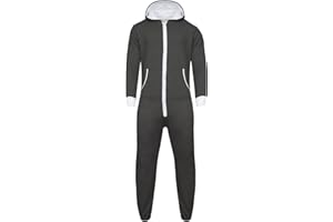 Parsa Fashions ® Womens Plain Zipper Onesie Ladies Onepiece All in One Hooded Zip Up Overall Jumpsuit Playsuit S-XL 8-16