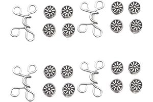 WeddHuis 4 paia di bottoni jeans pantaloni stringere senza cucire fibbie vita regolabile Button Tightener Fastener Buckle Clip per pantaloni jeans signore gonna ad alta (regolabile) (nero)