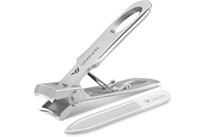 VANWIN Coupe-Ongles avec Réceptacle, Coupe Ongle Large Ouverture pour Ongles Épais, Nail Clippers Heavy Duty Ultra Tranchant pour Hommes Femmes Seniors