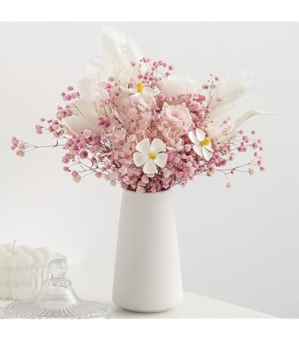 Vasi In Ceramica Bianchi - Set Da 3 Per Fiori Secchi O Freschi, Decorazione Casa - Foto 11