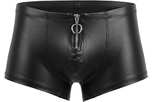 Cave Hero latexliknande shorts med dragkedja fram – wetlook shorts med dragkedja