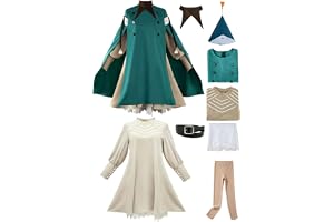 ulesoke Witch Coco Cosplay Witch Hat Atelier Costume Wizard Coco Coat Dress Hat Collar Adult Women Halloween Outfits