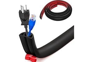 BUERPINKING Ponte per cavi, fondo flessibile, piccolo canalina per cavi, autoadesivo, 1 m x 2 cm di larghezza, per tutti i cavi di alimentazione, magazzini, casa, ufficio, colore nero