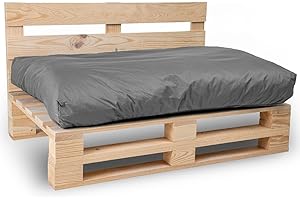 ‎BANANAIR bananair - Palettenkissen Outdoor Wasserdicht und Abnehmbar - Schaumstoffpolsterung, Bequem - Polster Ideal für Europaletten, Palettenmöbel, Gartenmöbel (Sitzkissen, 120 x 80 cm, Dunkelgrau)