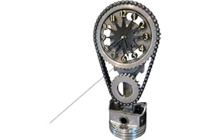 Exuberia Gear Timing Chain Clock,Rotating Gear Clock Decorative Desk Clock Industrial Style Wall Chain Clock For Father,Boyfriend,For Friends Who Like Mechanical