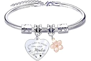 JRZDFXS Pulsera para Mamá Pulsera Mamá personalizada día de la Madre Regalo original，pulsera mamá e hija Regalo de cumpleaños para mamá，Regalo para mi mamá de Navidad