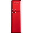 Hoover 326L Top Mount Retro Style Refrigerator, Total No Frost Designt, Fresh Room, Humidity Control, Metal Texture Handle, Bottle Rack, 1 Year Warranty, Red - HTR-M326-RR