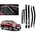 ModifyStyle Unbreakable Chrome line Door Visor/Wind Deflector/Rain Guard Compatible for KIA Carens (Set of 6)