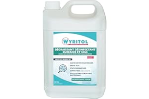 WYRITOL - Dégraissant désinfectant surfaces et sols - Bactéricide, virucide et levuricide - Sans javel - Contact alimentaire - 5L - Fabrication française