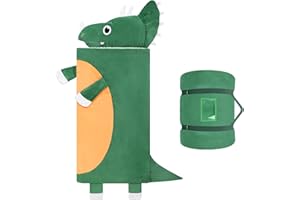 ALLDOMESS Saco de Dormir Niños Ultraligero con Cojín Desmontable, Elefante Forma Warm Felpa Plegable Saco Dormir Bebé para Niñas y Niños, Interior al Aire Libre y Camping, 170x70cm, Azul