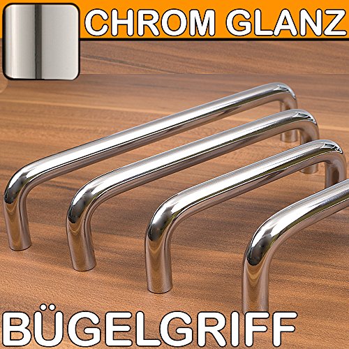 Möbelgriffe Bügelgriff CHROM glänzend Küchengriffe BA 96 mm massiv Möbelgriffe Bügelgriff CHROM glänzend Küchengriffe BA 96 mm massiv