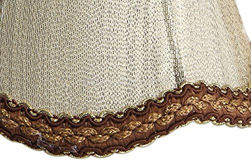 Splink 2pcs Lampenschirm Clip-On E12/E14 Stoff Stehlampe Wandlampe Tischlampenschirm Vintage Kaiserhof Stil 75*130*120mm - 4