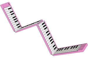 Podręczny 88-klawiszowy różowy przenośny składany fortepian cyfrowy Blackstar USB kontroler MIDI z akumulatorem