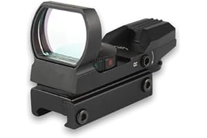 RANSTAC Punto Rosso per Fucile, Mirino Red DOT Caccia Softair con 4 Reticoli 5 Luminosità per Weaver Picatinny da 20mm 22mm Rail CJ/MZJ-03