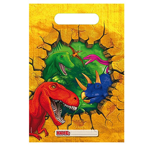 6 Partytüten * T-REX / DINOSAURIER * für Party und Geburtstag von FOLAT // Kindergeburtstag Feier Fete Set Dinosaur Triceratops Dino Dinos Saurier Raubsaurier Geschenktüten Mitgebsel