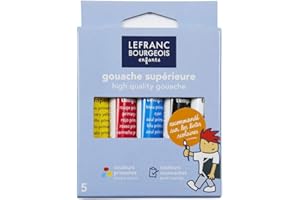 Lefranc Bourgeois Gouache Couleur Primaire Boite Carton Pegbordable 5 Tubes de 10ml
