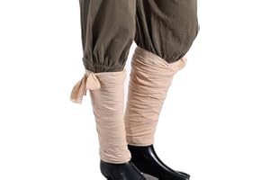 BPURB 2pcs Medieval Mens Viking Long Puttees Leg Calf Wraps Belt LARP Pirate Cosplay Costumes (Beige)