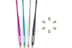 AULEEP Eingabestift Stylus Touchstift for Touch Screen 4 Pack with 6 Nanofiber Tips Stylus für Handy, Tablets, iPads, Kindles