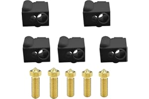 KOYOFEI 5PCS 0.4mm Nozzles and 5PCS Silicone Socks Kit, 3D Printer Parts Hotend Silicone Cover for Anycubic Vyper and Kobra Max