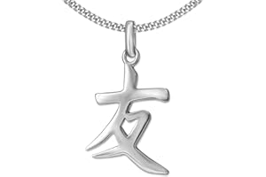 CLEVER SCHMUCK-SET argento ciondolo a forma di cinese "Amicizia" in argento 925 lucido aperto viennagold con catena 45 cm