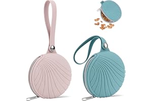 PLAYEXEN Lot de 2 Sac Friandise pour Chien & Chats Sac en Silicone à Friandises pour Chien Dressage avec Fermeture Éclair Pochette Friandise Chien Portable pour Entraînement Promenade Voyages(Rose&Bleu)