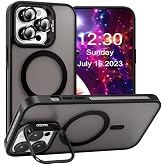 MADNOVA iPhone 16 Pro Max i&ccedil;in Kılıf Kamera Korumalı Magsafe Wireless Şarj &Ouml;zellikli Lens Hediyeli Mat Şeffaf Renkli Standlı 