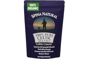 100% Pure Organic Celtic Sea Salt – Premium, Hand-Harvested, Unrefined, Contains 82 Essential Minerals – Natural for Cooking, Hydration & Bath Soaks | Spina Natural